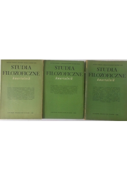 Studia Filozoficzne,zestaw 3 książek