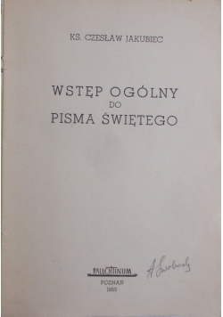 Wstęp ogólny do pisma świętego