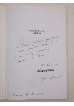 Iskierki, autograf