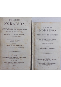 L' Homme D'oraison, 1830r. zestaw 2 książek