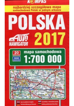 Polska 2017 Mapa samochodowa 1:700 000