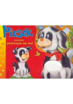 Piesek poznaje zwierzęta na wsi