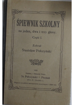 Śpiewnik szkolny, 1922 r.