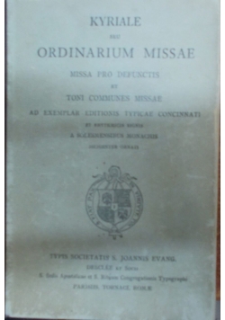 Ordinarium missae, 1920 r.
