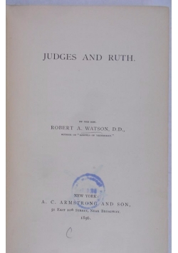 Judges and ruth, 1896 r.