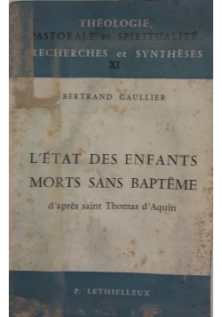 L' Etat des enfants morts sans bapteme