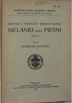Sielanki albo pieśni, 1911 r.