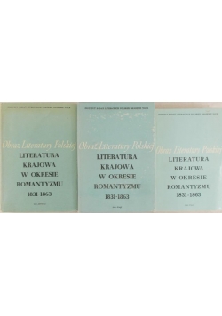 Literatura krajowa w okresie romantyzmu, tom I-III