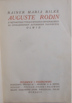 Auguste Rodin, 1923 r.