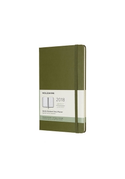 Kalendarz tygodniowy Moleskine 12M L, twarda oprawa, oliwkowy