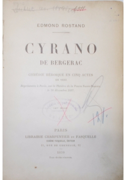 Cyrano de bergerag, 1898 r.