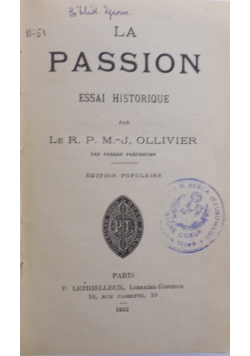 La Passion , 1922 r.