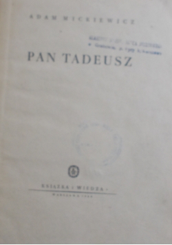 Pan Tadeusz, 1949 r.