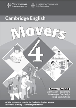 Cambridge English Movers 4 Answer Booklet