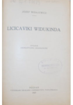 Licicaviki Widukinda, 1927 r.
