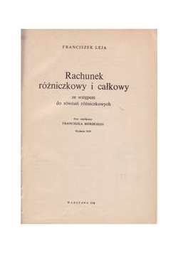 Rachunek różniczkowy i całkowy, 1949 r.