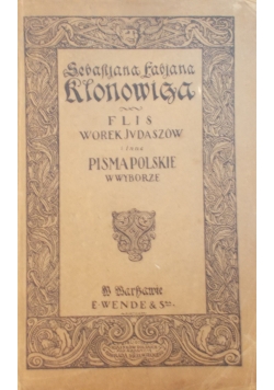 Flis,WorekJudaszów i inne pisma polskie w wyborze,1920r.