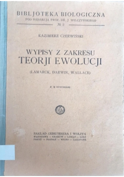 Wypisy z zakresu teorji ewolucji, 1927 r.