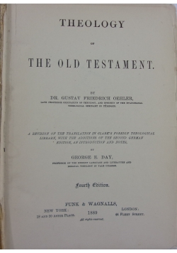 Theology of the old Testament, 1889 r.