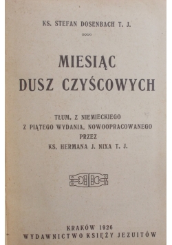 Miesiąc dusz czyścowych, 1926r.