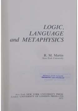 Logic,language and metaphysics