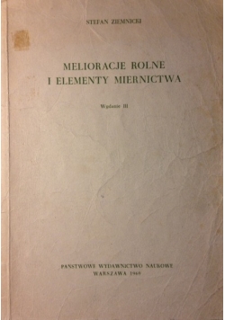 Melioracje rolne i elementy miernictwa