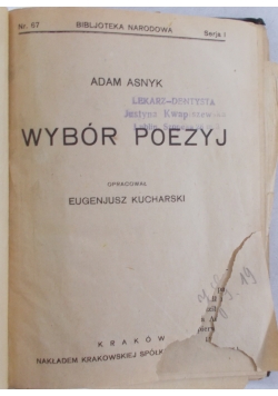 Wybór poezyj, 1924r.
