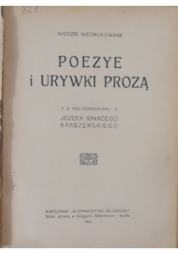 Poezye i urywki prozą, 1912 r