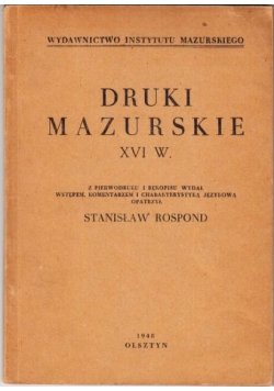 Druki Mazurskie XVI w, 1948 r.