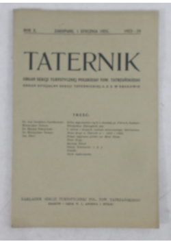 Taternik rok X, 1925 r.