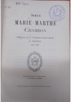 Religieuse de la Visitation Sainte-Marie de Chambery 1841-1907, 1928r.