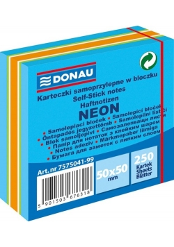 Karteczki samoprzylepne w bloczku 50x50mm 250 kartek mix kolorów