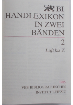 Bi Handlexikon in zwei banden cz.2