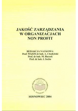 Jakość zarządzania w organizacjach non profit