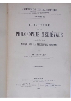 Histoire se la philosophie medievale, 1900 r