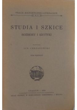 Studia i szkice.Rozbiory i krytyki, 1939r.