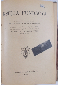 Księga Fundacyj  Dzieje św. Teresy od Jezusa, 1943r
