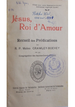 Jesus, Roi d'Amour, 1928 r.