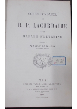 R. P. Lacordaire, 1864 r.