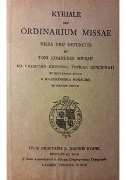 Kyriale seu Ordinarium Missae , 1920 r.