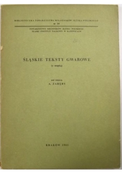Śląskie teksty gwarowe (z mapką)