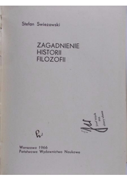 Swieżawski Stefan - Zagadnienia historii filozofii