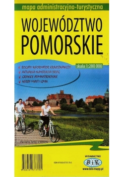 Województwo Pomorskie mapa administracyjno-turystyczna