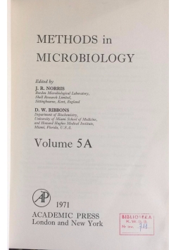 Methods in Microbiology, Volume 5A