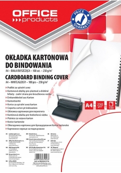 Okładki do bindowania Office Products A4 kartonowa błyszcząca 100 sztuk biała