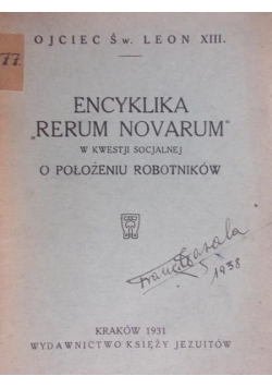 Encyklika Rerum Novarum, 1931 r.