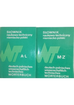 Słownik naukowo- techniczny niemiecko -polski, zestaw 2 książek
