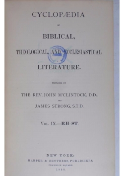 Cyclopaedia of Biblical Theological, and Ecclesiastical Literature, 1880 r.