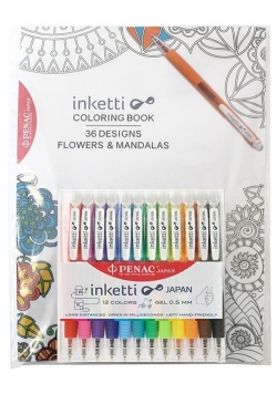 Zestaw długopisów automatycznych w etui PENAC Inketti, 0,5mm, 12 sztuk +książka