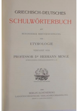 Schulworterbuch, 1906 r.